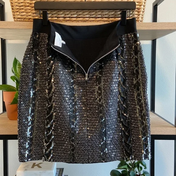 NWOT Adam Lippes Stunning Sequin Detail Quality A-line Skirt, 8 - Picture 5 of 7